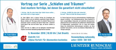 Vortrag zur Serie &quot;Schlafen und Träumen&quot; am 5. November 2018